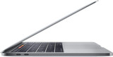 Refurbished Space Gray Apple MacBook Pro 13 laptop with Intel Core i5 2.30GHz processor, 8GB RAM, and 500GB SSD storage, viewed from a