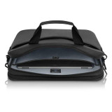 Black Dell EcoLoop Pro carrying case with handle and laptop pouch, designed for 16 laptops, with zipper compartments for...