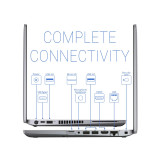 Refurbished Complete connectivity options with Dell Latitude 5410 i5 laptop, featuring USB-C, ethernet, and HDMI ports.