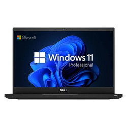 Refurbished Front view of Dell Latitude 7390 i7 laptop with Windows 11 Professional, touchscreen display, and Intel Quad Core i7-8650U