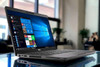 Refurbished Dell Latitude Core i5 14-inch Windows 11 Business Laptop with touchscreen, USB-A, and Thunderbolt ports.
