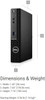 Refurbished Side view of Dell OptiPlex 3090 Micro Core i5 16GB 512GB SSD Windows 11 Pro Tiny Computer. Showing port layout, USB ports,