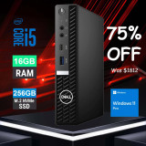 Refurbished Dell OptiPlex 7070 Micro PC i5 16GB 256GB SSD Windows 11 Pro Refurbished Computer