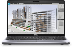 Refurbished Side view of laptop screen showing a 3D modeling software interface with various design tools and a digital representation