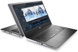 Refurbished Left side view of Dell Precision 7760 Xeon W-11855M 64GB RAM Nvidia A4000 laptop showing ports, touchpad, and brand logo