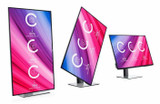 Refurbished Dell UltraSharp U2419H 24-inch IPS LED Ultra Thin Monitor displayed from front and rear angles, showing off vibrant pink and