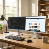  HP E24 G4 23.8" Dual Monitor Set (2-Pack) – IPS 1080p, HDMI/DP/VGA – New 