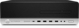Refurbished Left side view of HP EliteDesk 800 G5 SFF i5 16GB RAM SSD Windows 11 Pro Computer, showing ports, including USB-C and HDMI.