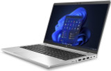 Refurbished Silver HP ProBook 14-inch laptop with Windows 11 Pro, i5-1145G7 processor, and backlit keyboard.