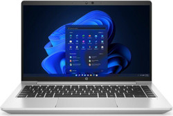 Refurbished HP ProBook 640 G8 11th Gen i5-1145G7 16GB 14 Windows 11 Pro Laptop with colorful design and multiple windows open on screen.