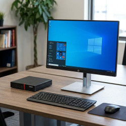 Dell PC Bundle Lenovo M70q Micro Windows 11 PC + New 24" Monitor Computer Package 
