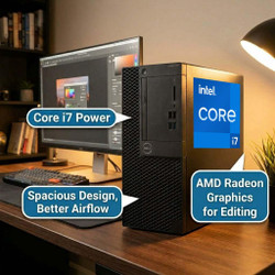 Dell Powerful Dell OptiPlex Core i7 Tower PC | 16GB + 256GB SSD + AMD Graphics 