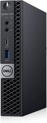Refurbished Dell OptiPlex 7070 Micro PC with i5 processor, 16GB RAM, and 256GB SSD running Windows 11 Pro.
