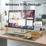  Windows 11 Computer Package Mini PC with a NEW 24-inch Monitor 