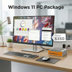  Windows 11 Computer Package Mini PC with a NEW 24-inch Monitor 